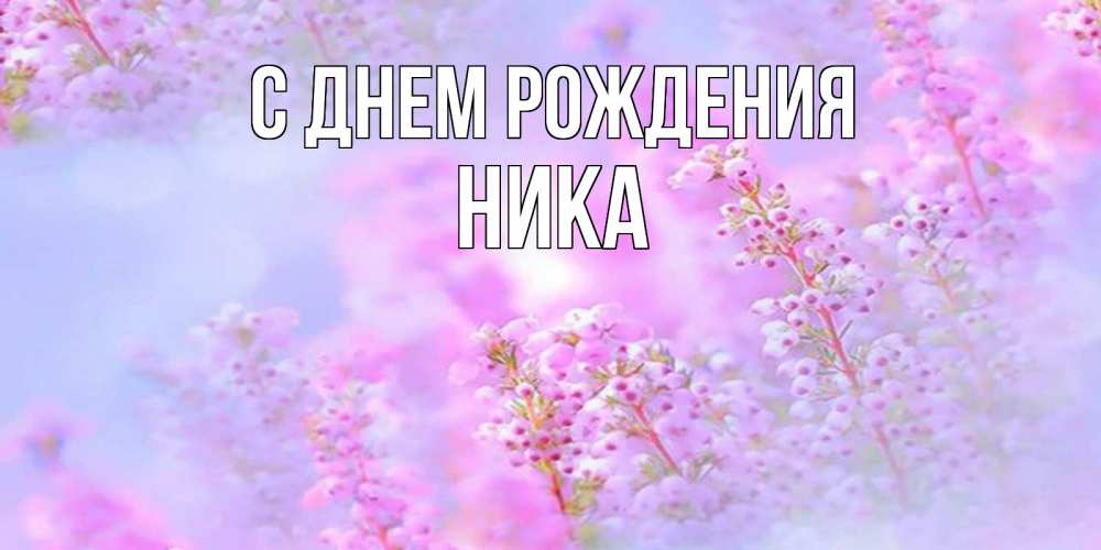 Открытка на каждый день с именем, Ника С днем рождения красивая открытка с мелкими цветами Прикольная открытка с пожеланием онлайн скачать бесплатно 