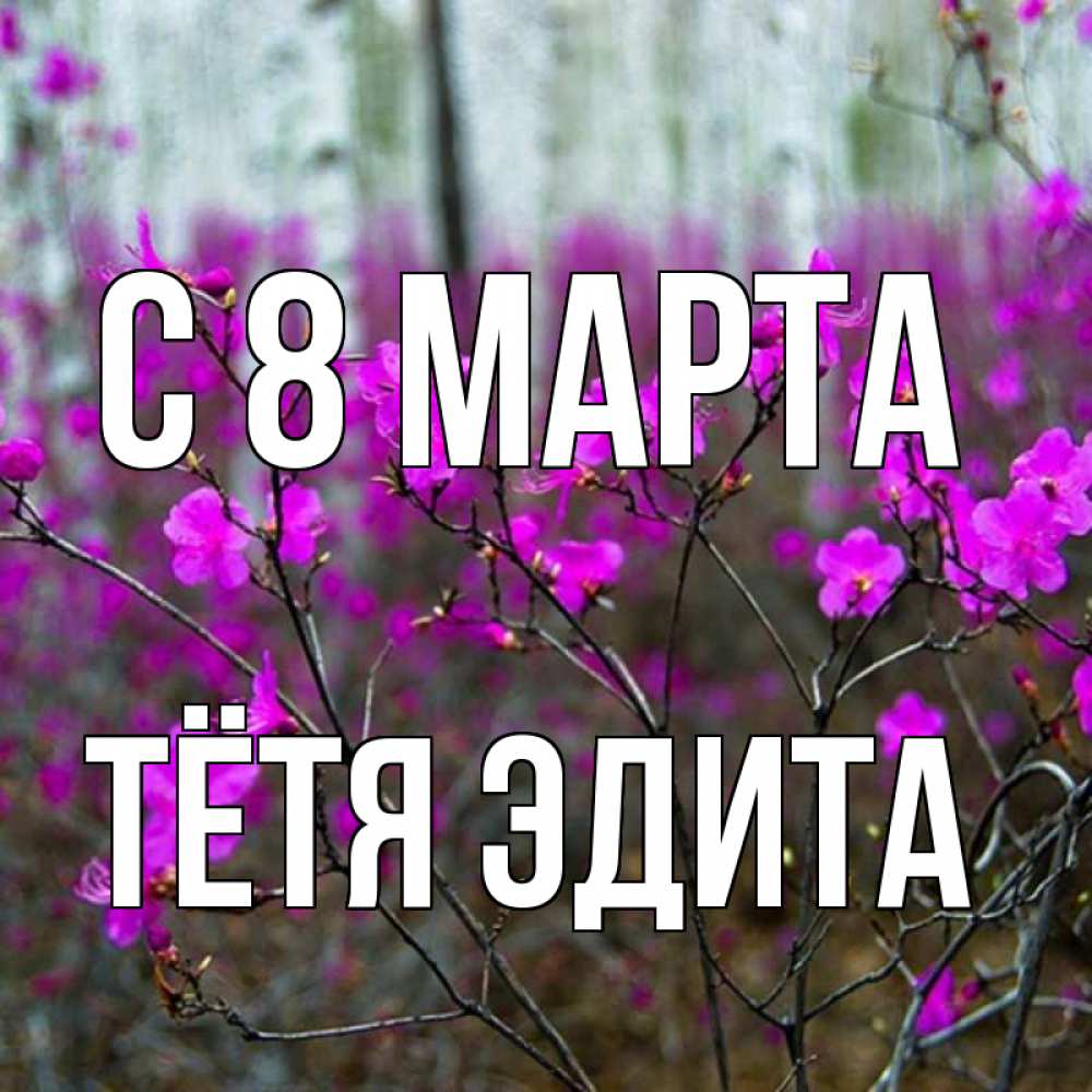 Открытка на каждый день с именем, Тётя-Эдита С 8 МАРТА дикие цветы Прикольная открытка с пожеланием онлайн скачать бесплатно 