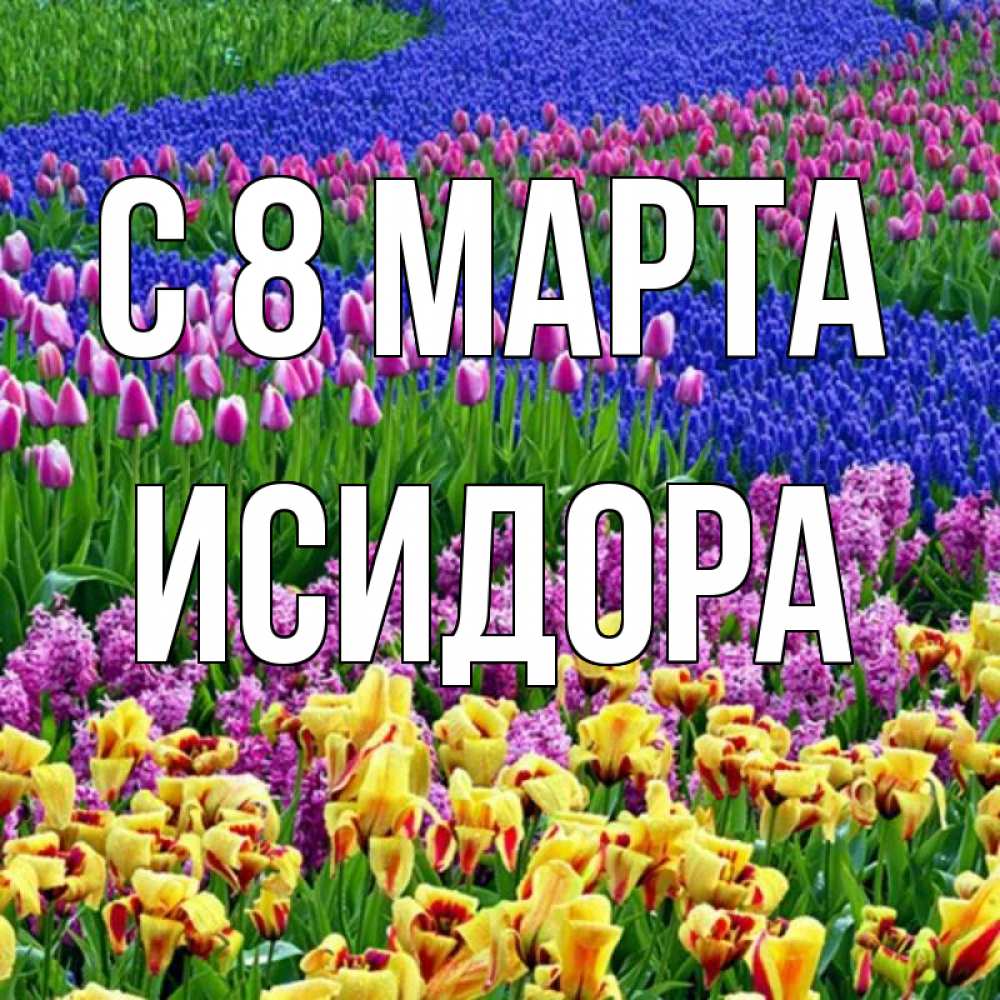 Открытка на каждый день с именем, Исидора С 8 МАРТА цветы Прикольная открытка с пожеланием онлайн скачать бесплатно 