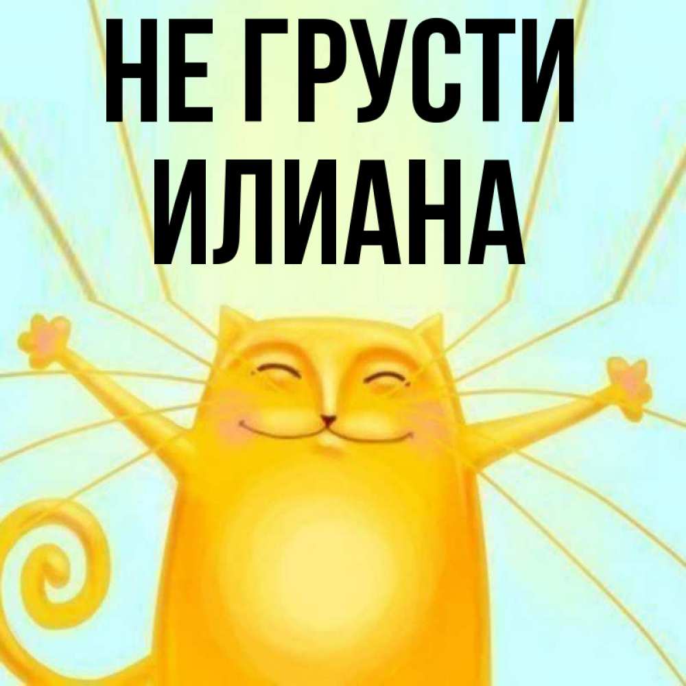 Открытка на каждый день с именем, Илиана Не грусти обнимашки усатые Прикольная открытка с пожеланием онлайн скачать бесплатно 