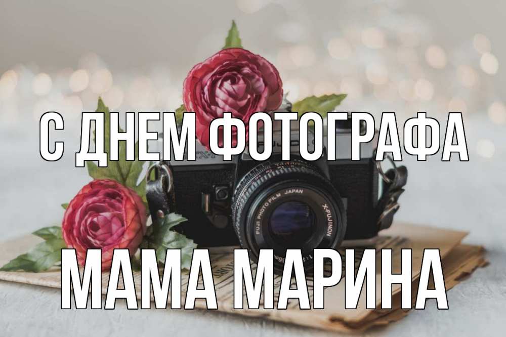 Открытка на каждый день с именем, Мама-Марина С днем фотографа с днем фотографа Прикольная открытка с пожеланием онлайн скачать бесплатно 