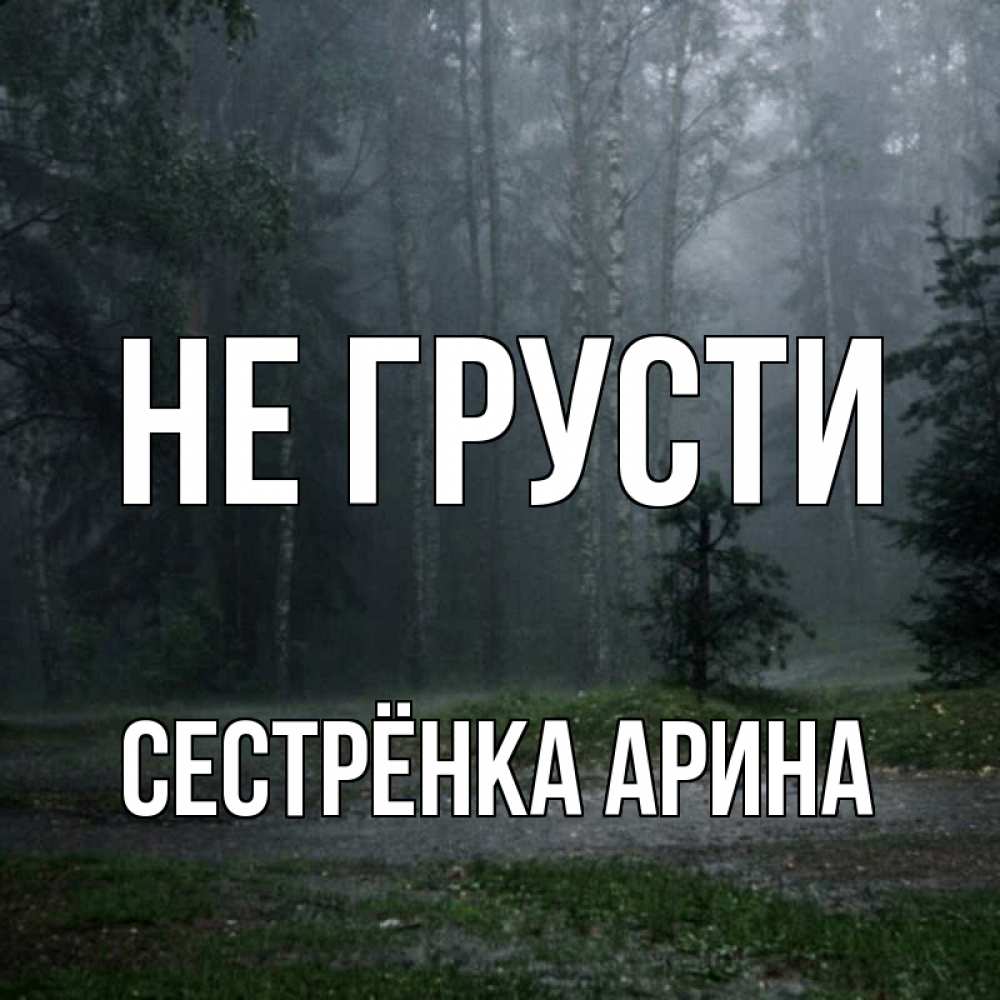 Открытка на каждый день с именем, Сестрёнка-Арина Не грусти осень Прикольная открытка с пожеланием онлайн скачать бесплатно 