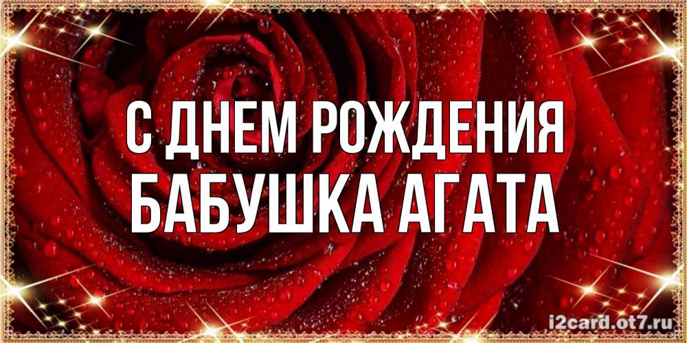 Открытка на каждый день с именем, Бабушка-Агата С днем рождения роса на розе блестящая в лучах солнца Прикольная открытка с пожеланием онлайн скачать бесплатно 