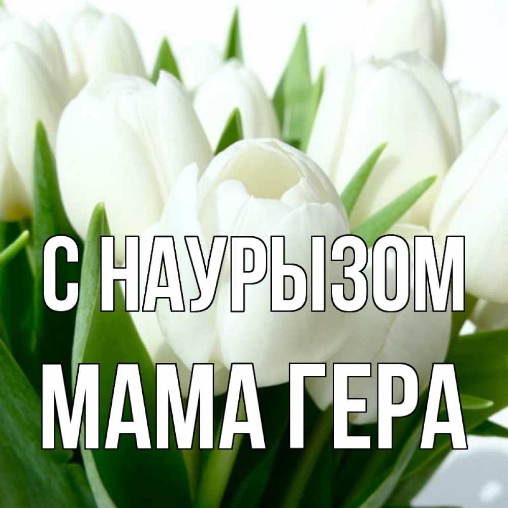 Открытка на каждый день с именем, Мама-Гера С наурызом цветы Прикольная открытка с пожеланием онлайн скачать бесплатно 
