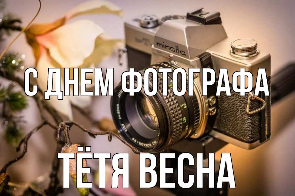 Открытка на каждый день с именем, Тётя-Весна С днем фотографа с днем фотографа 1 Прикольная открытка с пожеланием онлайн скачать бесплатно 