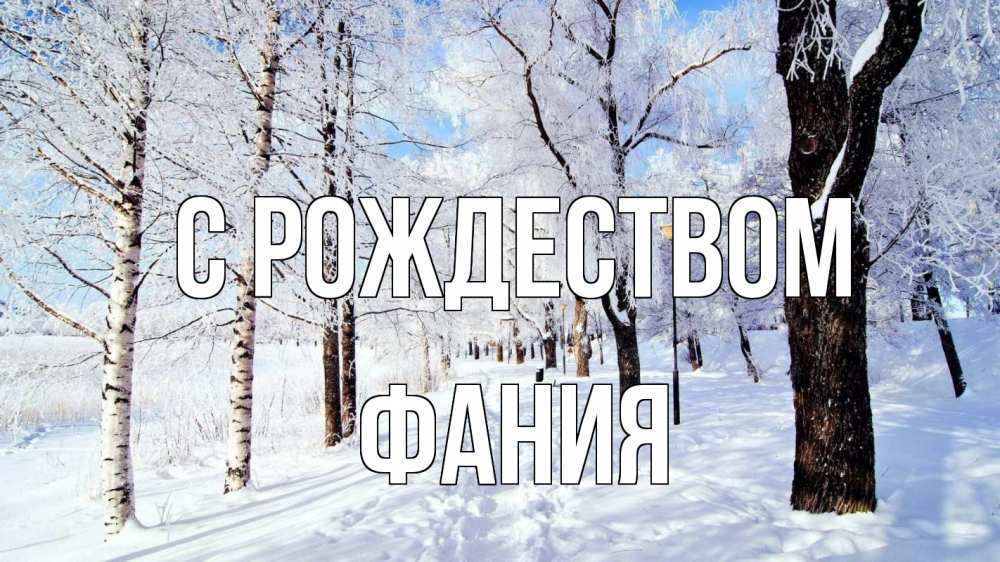 Открытка на каждый день с именем, Фания С рождеством зимний лес Прикольная открытка с пожеланием онлайн скачать бесплатно 