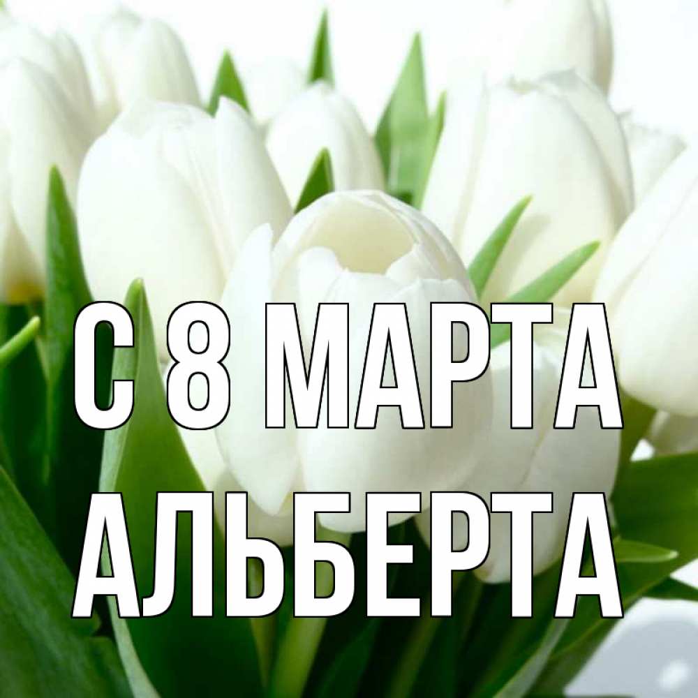 Открытка на каждый день с именем, Альберта С 8 МАРТА цветы Прикольная открытка с пожеланием онлайн скачать бесплатно 