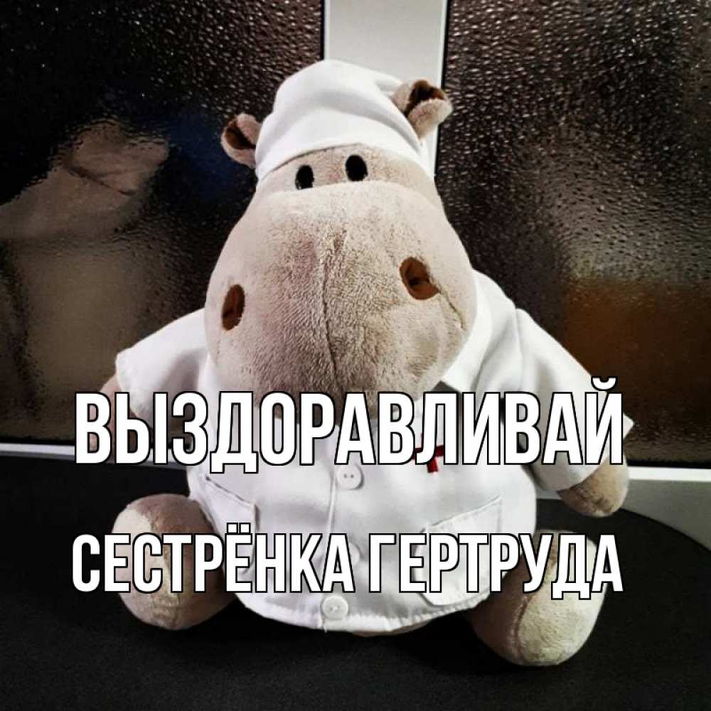 Открытка на каждый день с именем, Сестрёнка-Гертруда Выздоравливай всех излечит исцелит Прикольная открытка с пожеланием онлайн скачать бесплатно 