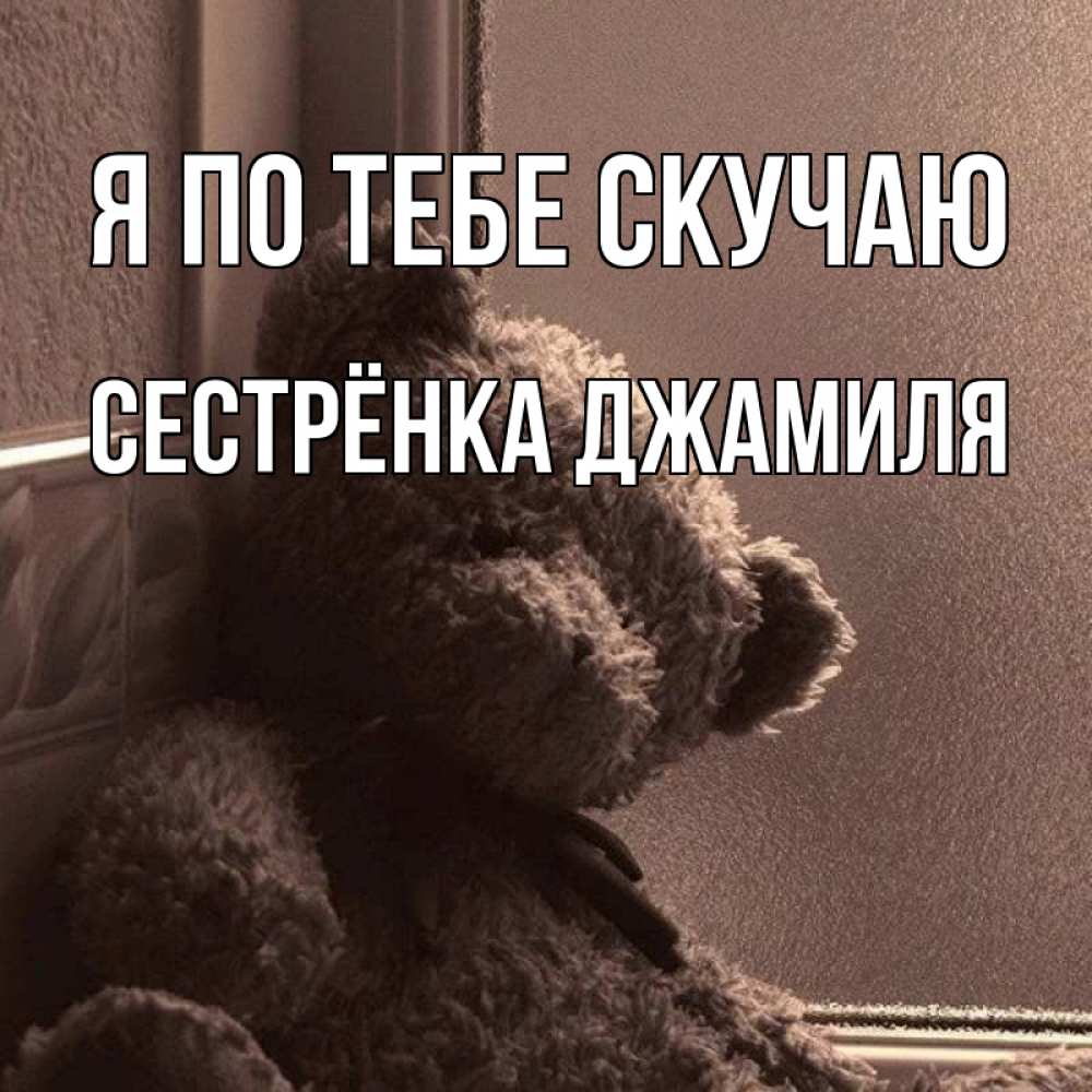 Открытка на каждый день с именем, Сестрёнка-Джамиля Я по тебе скучаю скучаем тут Прикольная открытка с пожеланием онлайн скачать бесплатно 