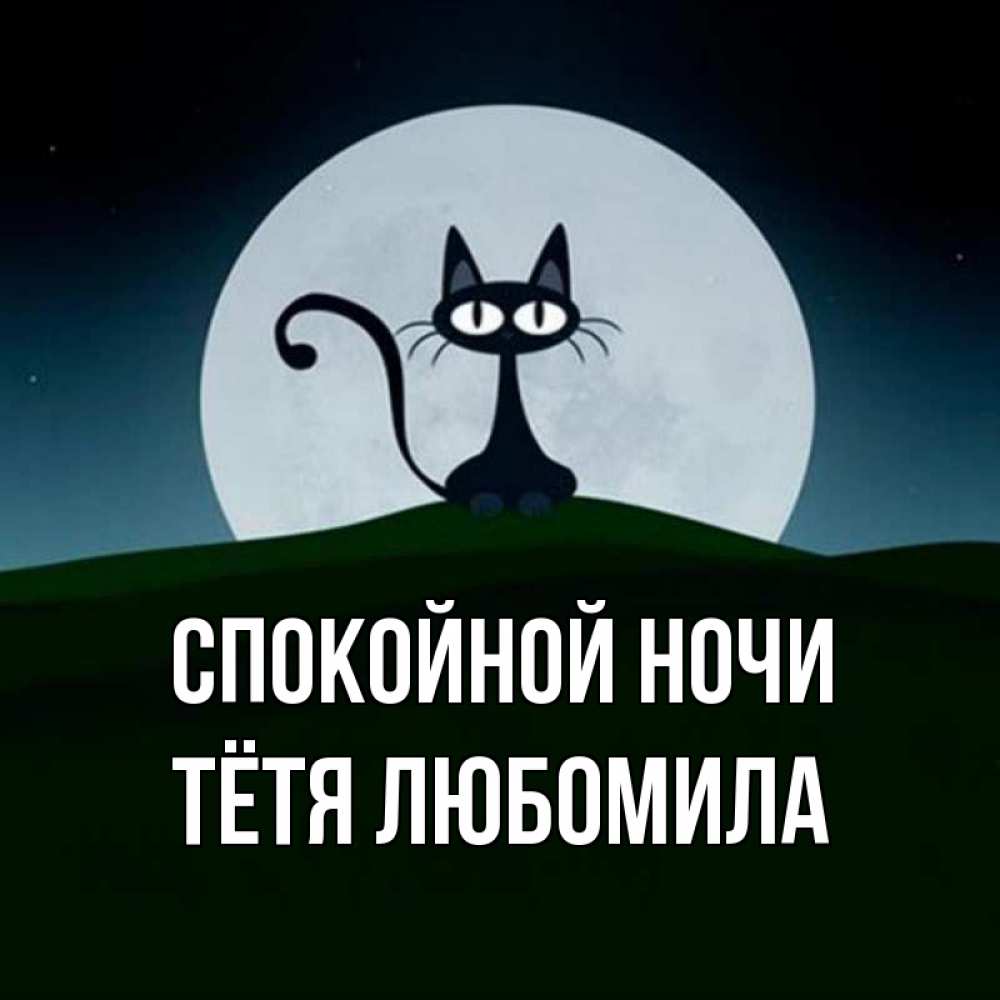 Открытка на каждый день с именем, Тётя-Любомила Спокойной ночи хорошо выспаться ночью и без кошмаров Прикольная открытка с пожеланием онлайн скачать бесплатно 