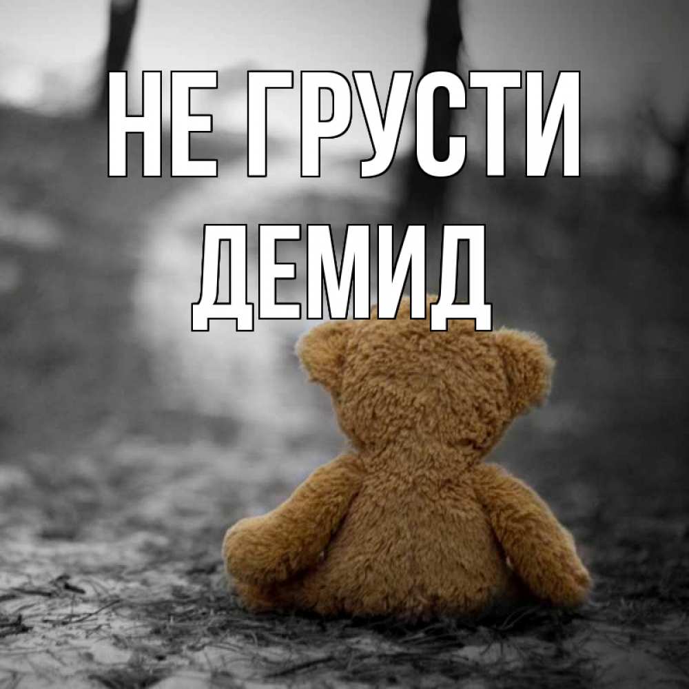 Открытка на каждый день с именем, Демид Не грусти медведь со спин Прикольная открытка с пожеланием онлайн скачать бесплатно 