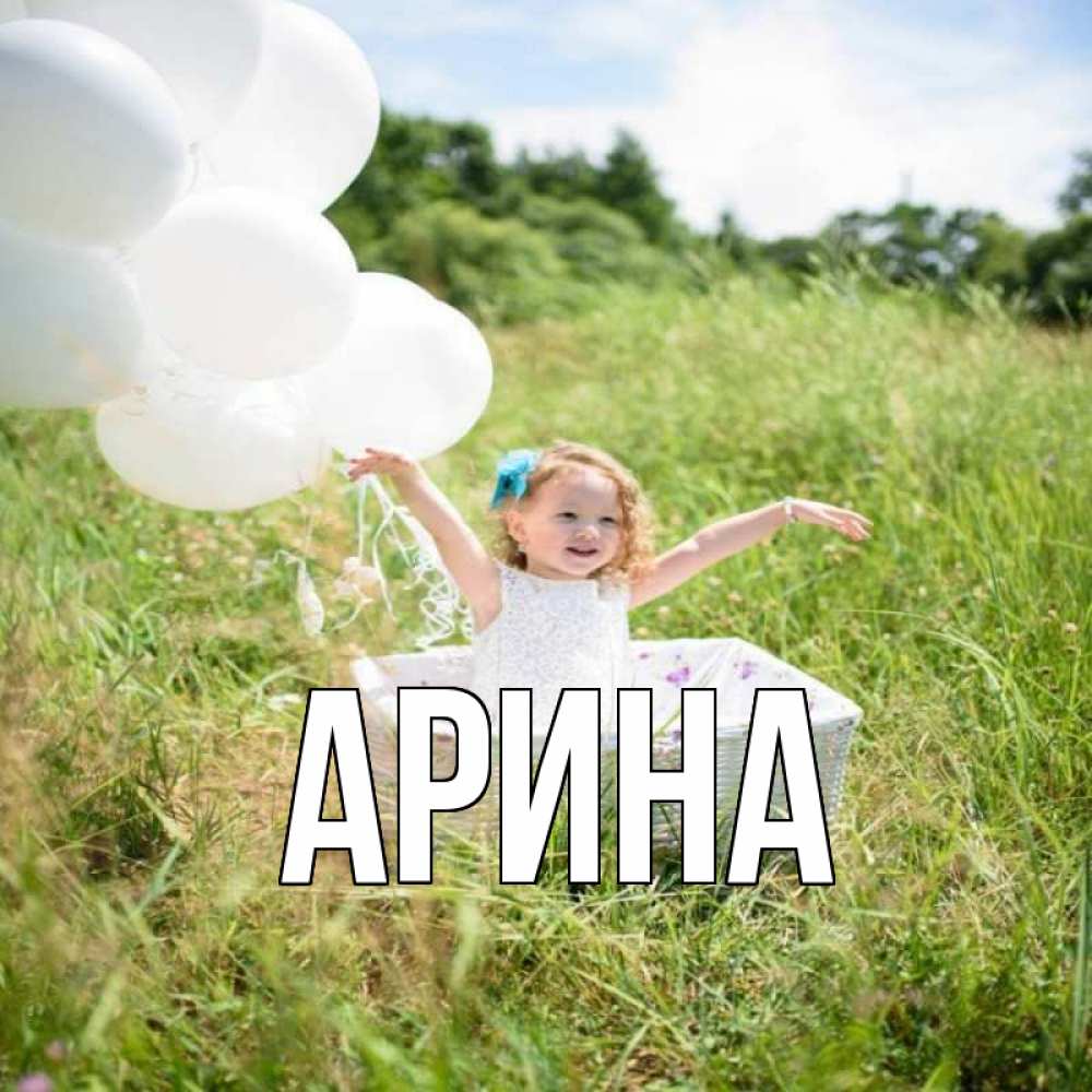 Открытка на каждый день с именем, Арина Главная девочка сидит в корзине наверное от этого больной должен выздороветь Прикольная открытка с пожеланием онлайн скачать бесплатно 