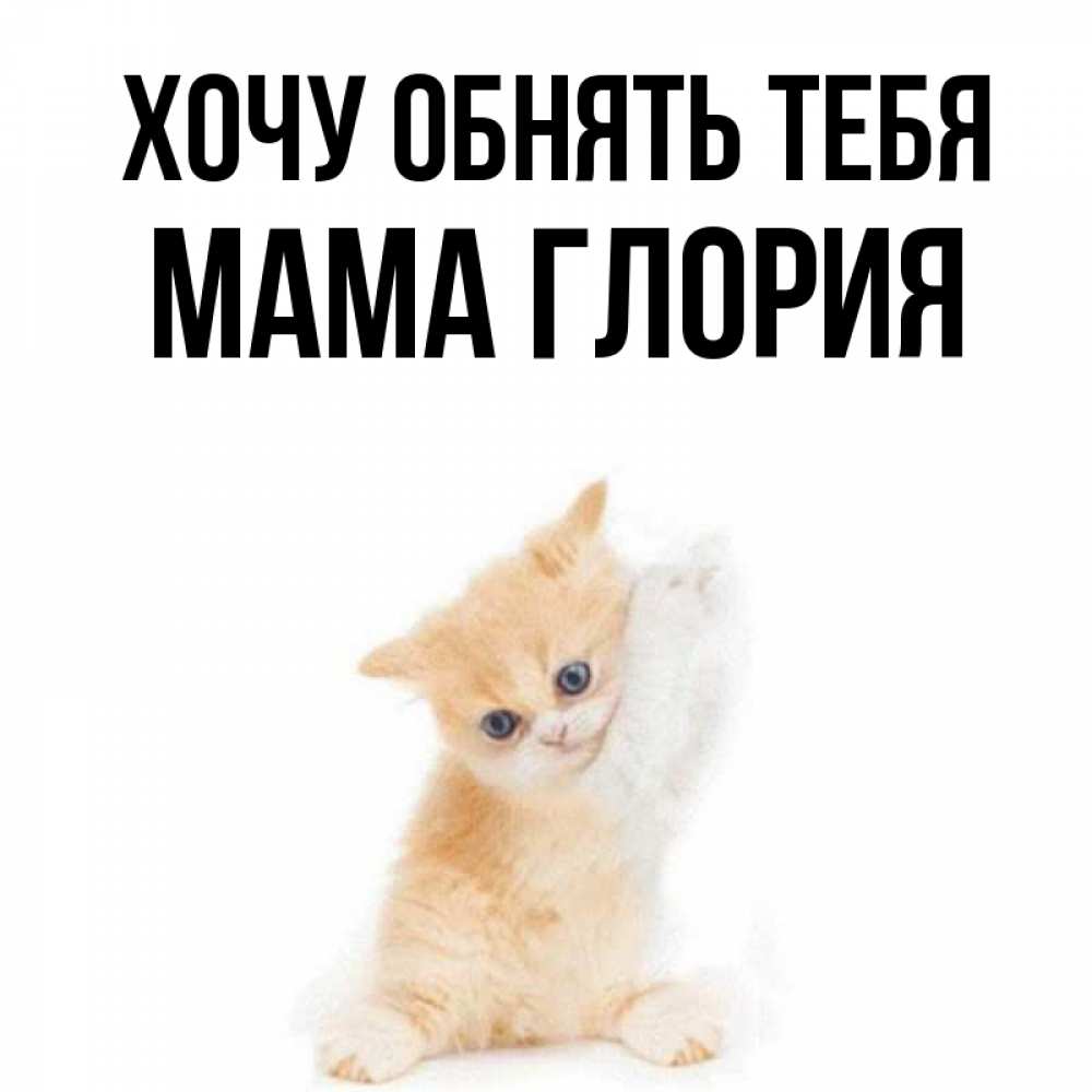 Открытка на каждый день с именем, Мама-Глория Хочу обнять тебя я хочу очень скорее обнимаешек Прикольная открытка с пожеланием онлайн скачать бесплатно 