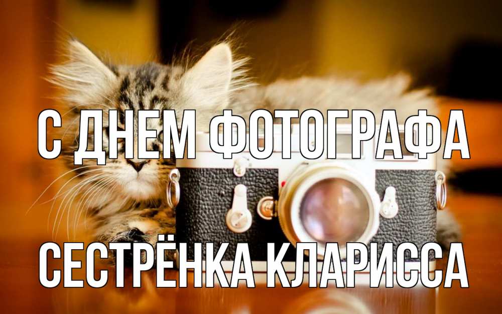 Открытка на каждый день с именем, Сестрёнка-Кларисса С днем фотографа с днем фотографа Прикольная открытка с пожеланием онлайн скачать бесплатно 