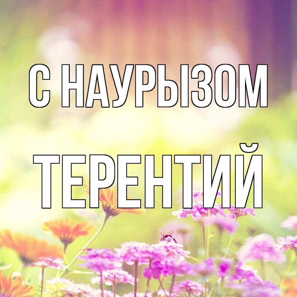 Открытка на каждый день с именем, Терентий С наурызом цветы весна Прикольная открытка с пожеланием онлайн скачать бесплатно 