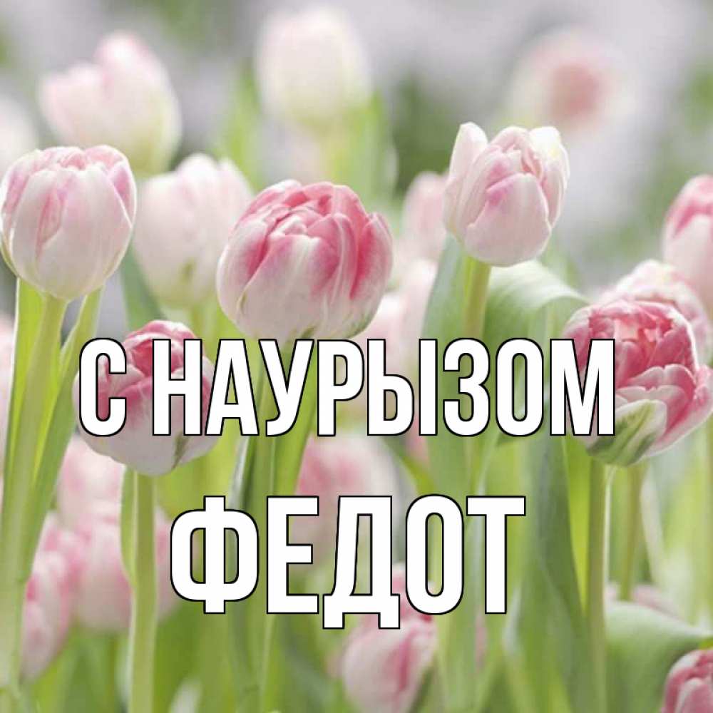 Открытка на каждый день с именем, Федот С наурызом цветы Прикольная открытка с пожеланием онлайн скачать бесплатно 