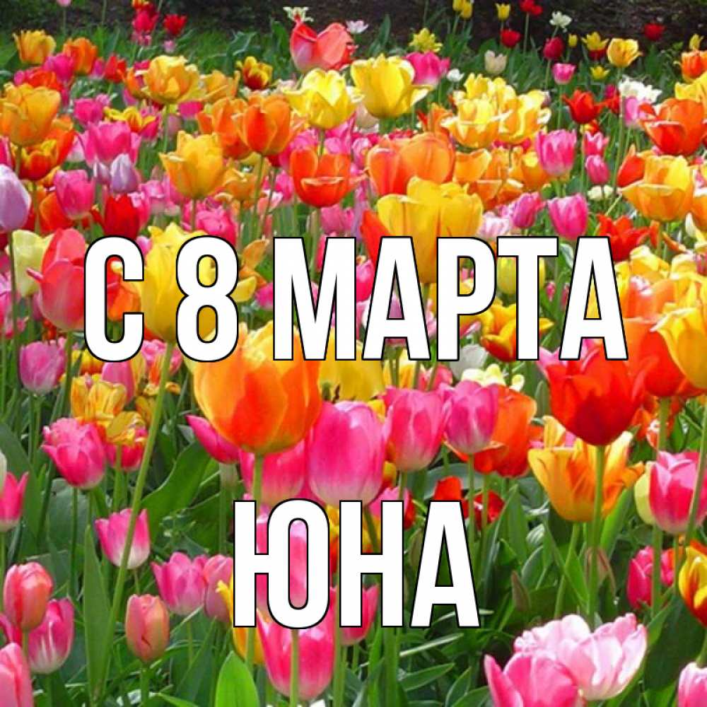 Открытка на каждый день с именем, Юна С 8 марта на международный женский день Прикольная открытка с пожеланием онлайн скачать бесплатно 