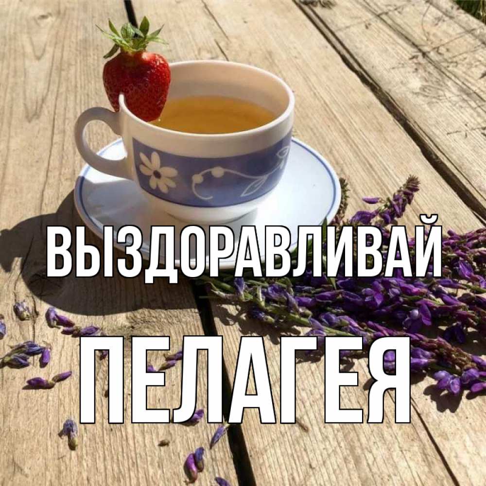 Открытка на каждый день с именем, Пелагея Выздоравливай чай Прикольная открытка с пожеланием онлайн скачать бесплатно 
