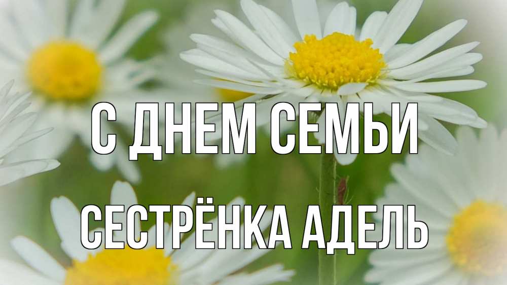 Открытка на каждый день с именем, Сестрёнка-Адель С днем семьи с днем семьи  1 Прикольная открытка с пожеланием онлайн скачать бесплатно 
