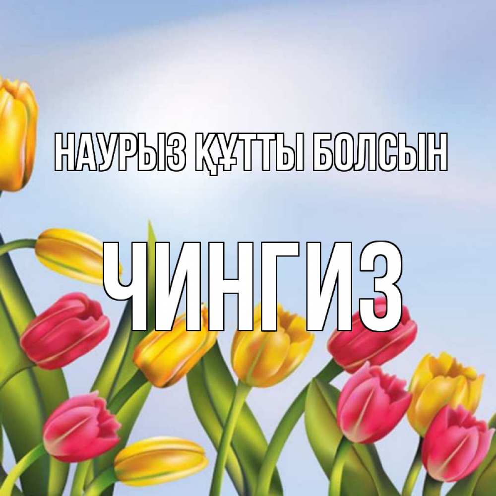 Открытка на каждый день с именем, Чингиз Наурыз құтты болсын наурыз Прикольная открытка с пожеланием онлайн скачать бесплатно 
