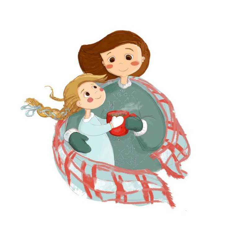 Открытка Плед и праочка  Горячий кофе  Хочу обнять тебя 