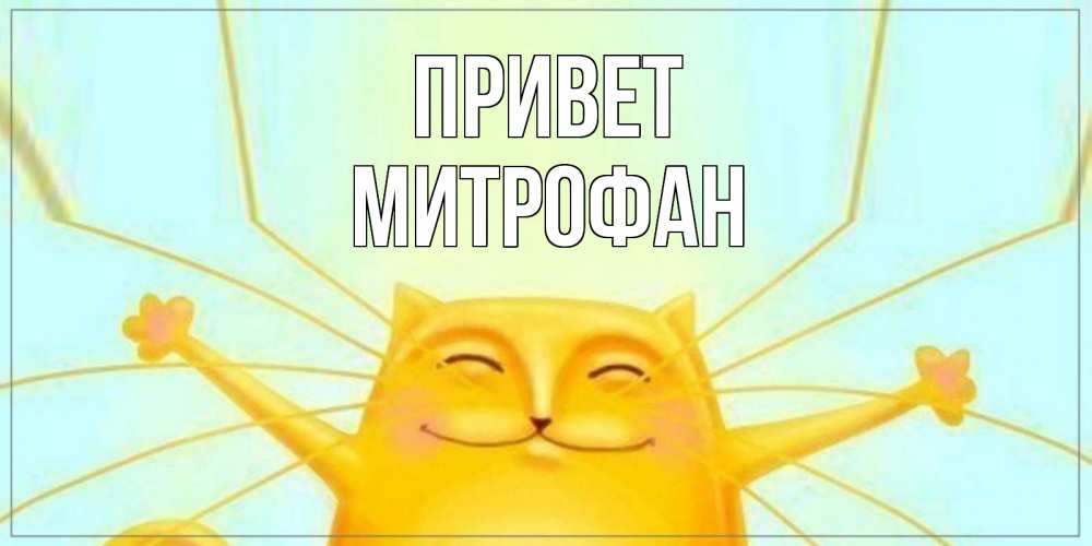Открытка на каждый день с именем, Митрофан Привет кот Прикольная открытка с пожеланием онлайн скачать бесплатно 