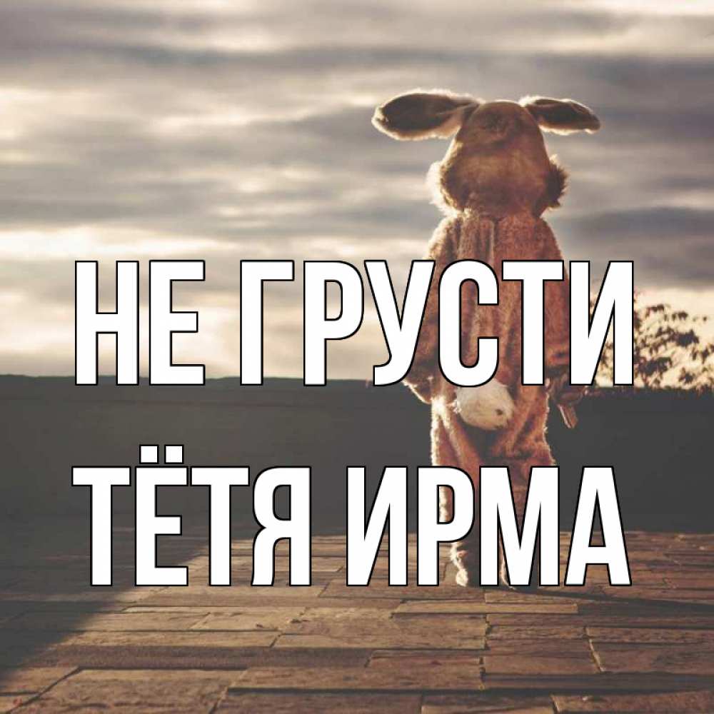 Открытка на каждый день с именем, Тётя-Ирма Не грусти со спины Прикольная открытка с пожеланием онлайн скачать бесплатно 