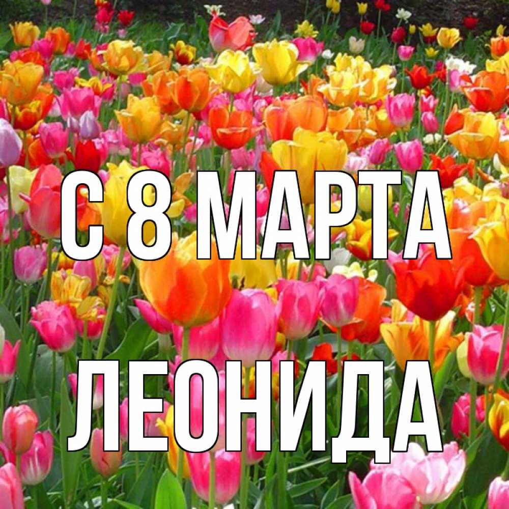 Открытка на каждый день с именем, Леонида С 8 МАРТА на международный женский день Прикольная открытка с пожеланием онлайн скачать бесплатно 