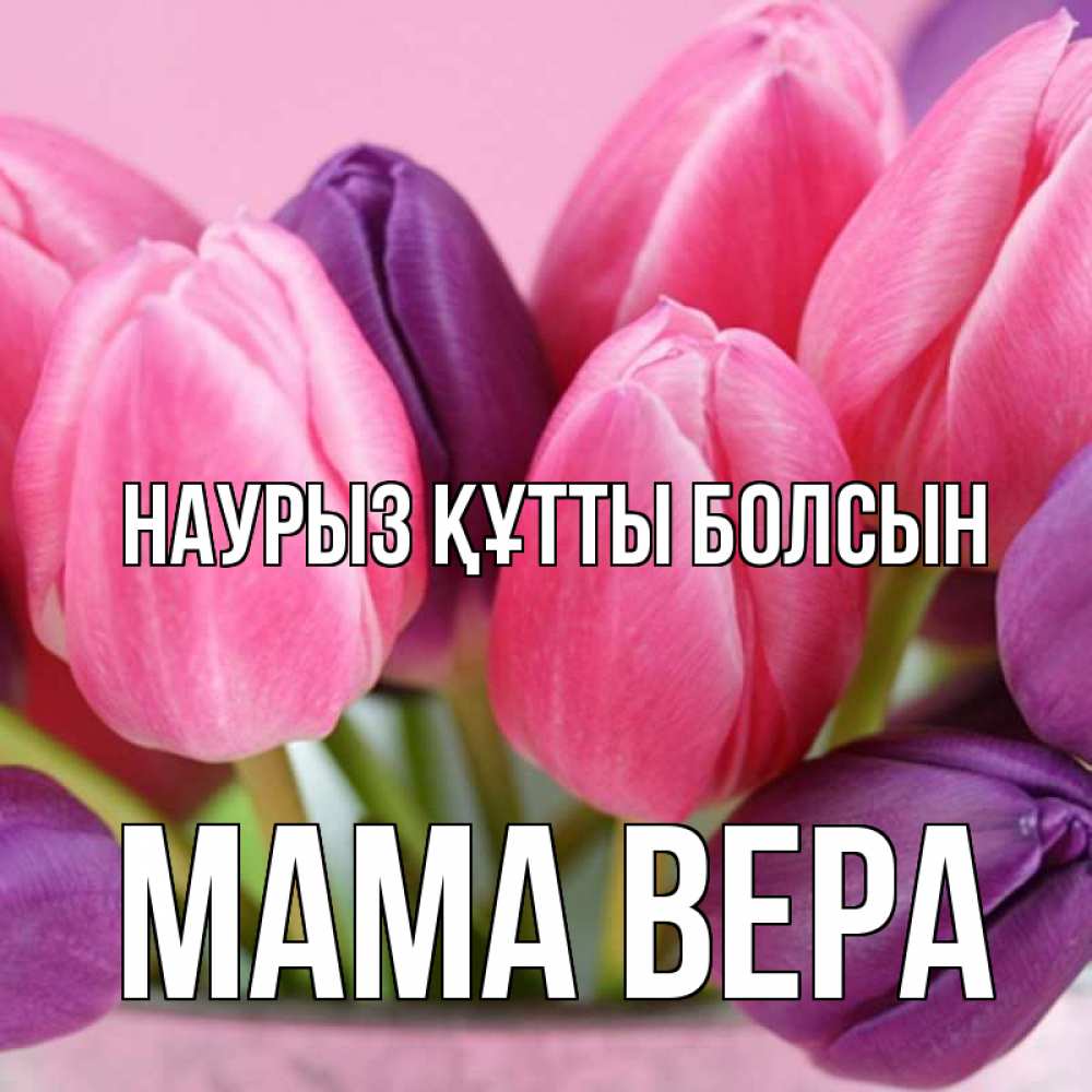 Открытка на каждый день с именем, Мама-Вера Наурыз құтты болсын маме 1 Прикольная открытка с пожеланием онлайн скачать бесплатно 