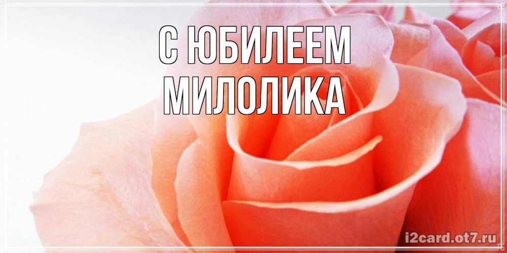 Открытка на каждый день с именем, Милолика С юбилеем розы для поздравления с днем рождения Прикольная открытка с пожеланием онлайн скачать бесплатно 