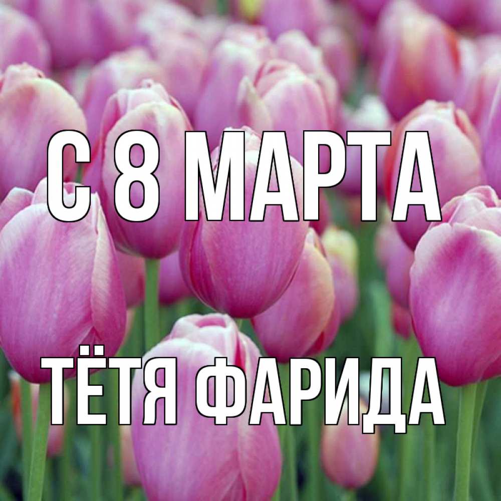 Открытка на каждый день с именем, Тётя-Фарида С 8 МАРТА на международный женский день 3 Прикольная открытка с пожеланием онлайн скачать бесплатно 
