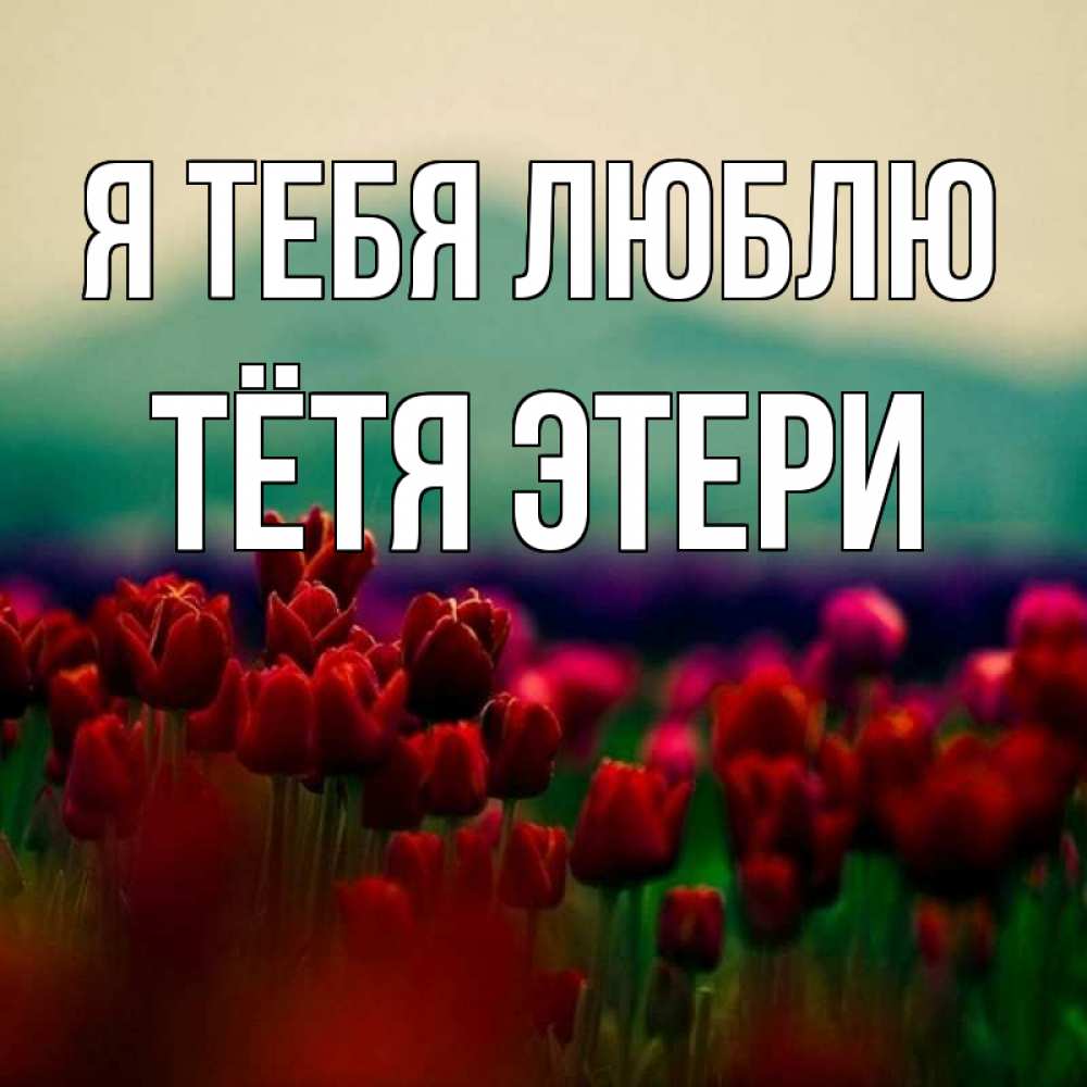 Открытка на каждый день с именем, Тётя-Этери Я тебя люблю тюльпаны 4 Прикольная открытка с пожеланием онлайн скачать бесплатно 
