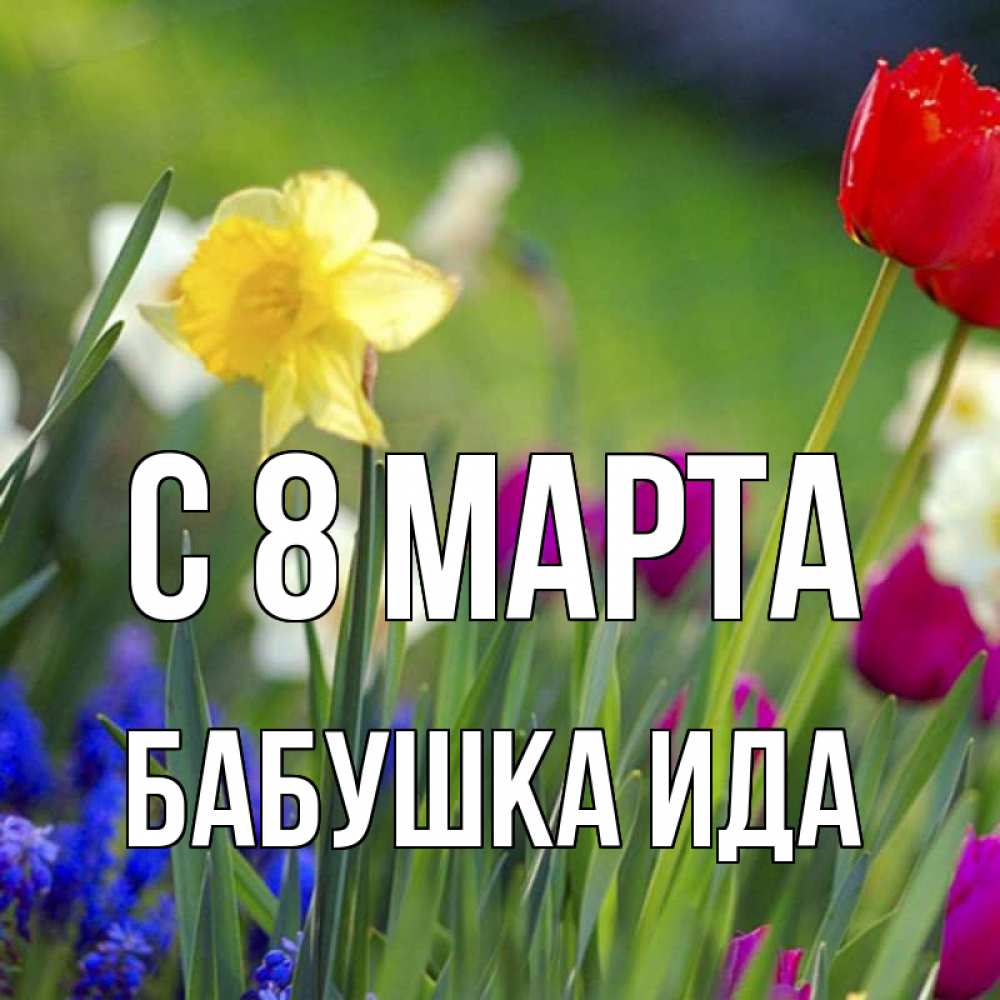 Открытка на каждый день с именем, Бабушка-Ида С 8 МАРТА международный женский день 3 Прикольная открытка с пожеланием онлайн скачать бесплатно 