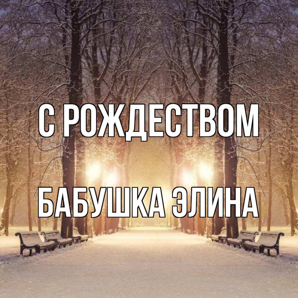 Открытка на каждый день с именем, Бабушка-Элина С рождеством зима, парк, фонарь, лес Прикольная открытка с пожеланием онлайн скачать бесплатно 
