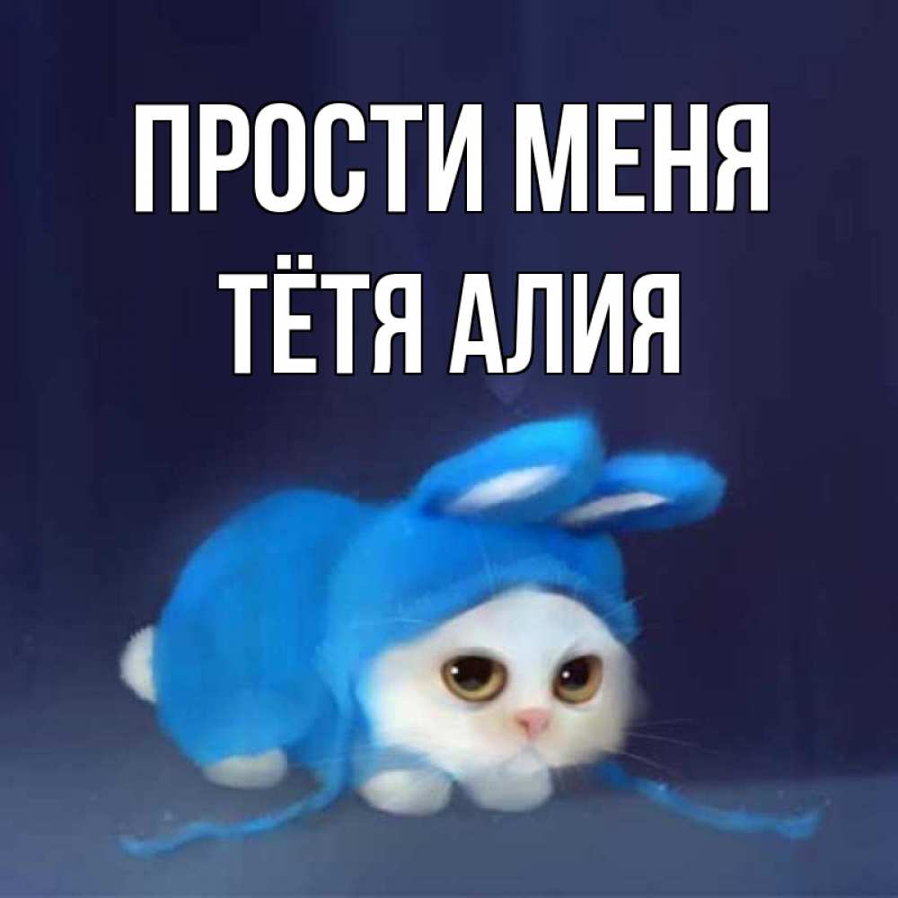 Открытка на каждый день с именем, Тётя-Алия Прости меня невинный котозай просит прощения Прикольная открытка с пожеланием онлайн скачать бесплатно 