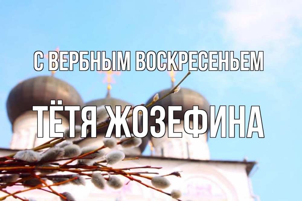 Открытка на каждый день с именем, Тётя-Жозефина С вербным воскресеньем верба Прикольная открытка с пожеланием онлайн скачать бесплатно 