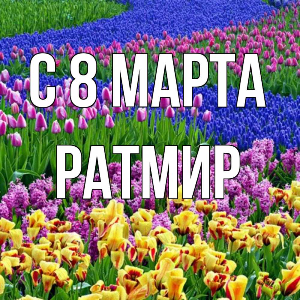 Открытка на каждый день с именем, Ратмир С 8 МАРТА цветы Прикольная открытка с пожеланием онлайн скачать бесплатно 