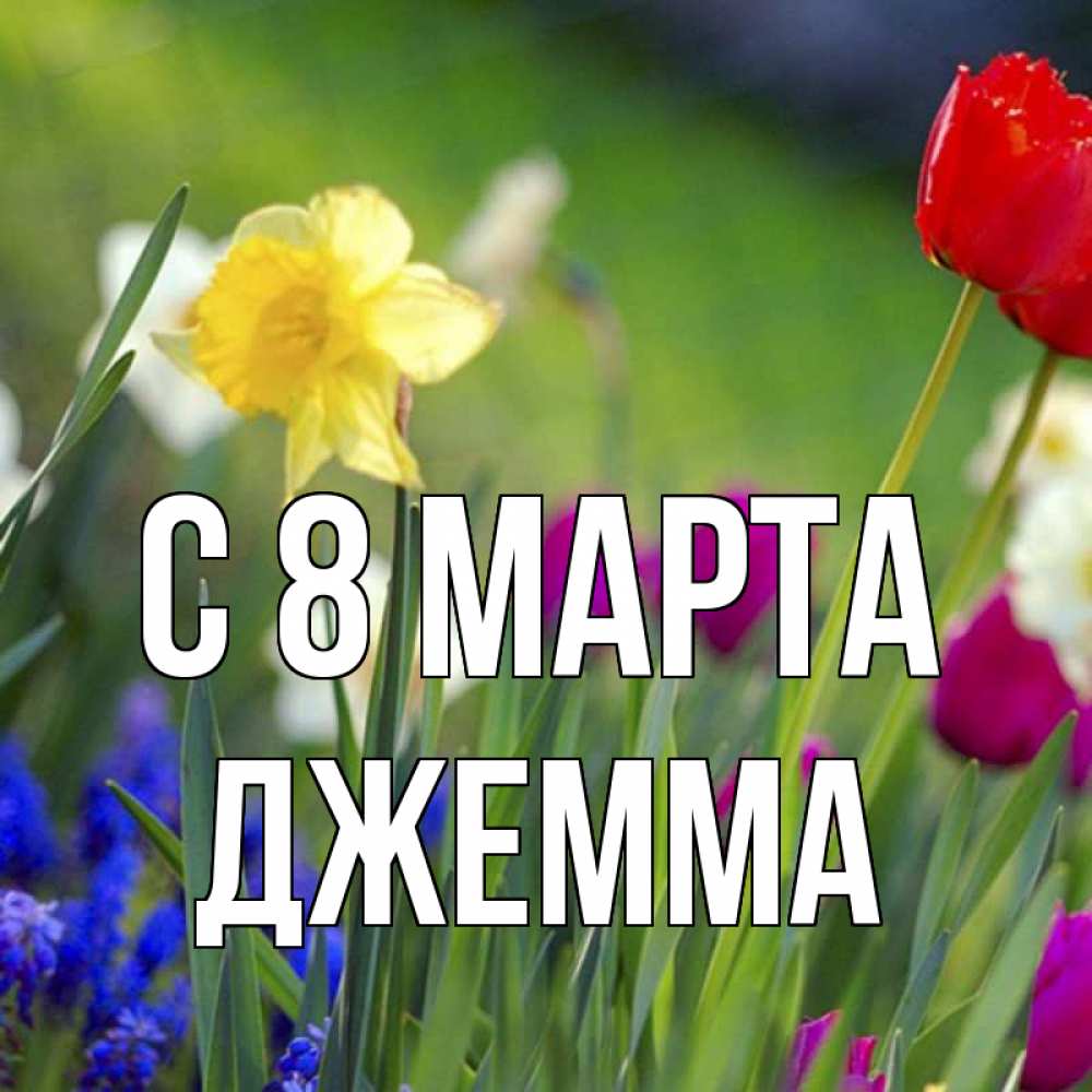 Открытка на каждый день с именем, Джемма С 8 МАРТА международный женский день 3 Прикольная открытка с пожеланием онлайн скачать бесплатно 