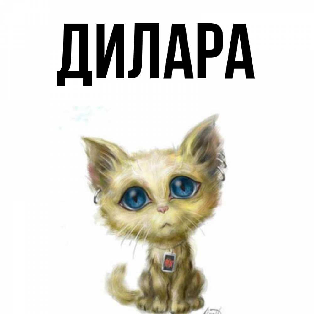Открытка на каждый день с именем, Дилара Главная рисованный кот благодарит вас Прикольная открытка с пожеланием онлайн скачать бесплатно 