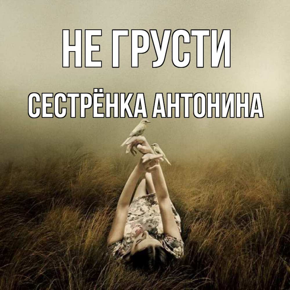 Открытка на каждый день с именем, Сестрёнка-Антонина Не грусти поле и туман Прикольная открытка с пожеланием онлайн скачать бесплатно 