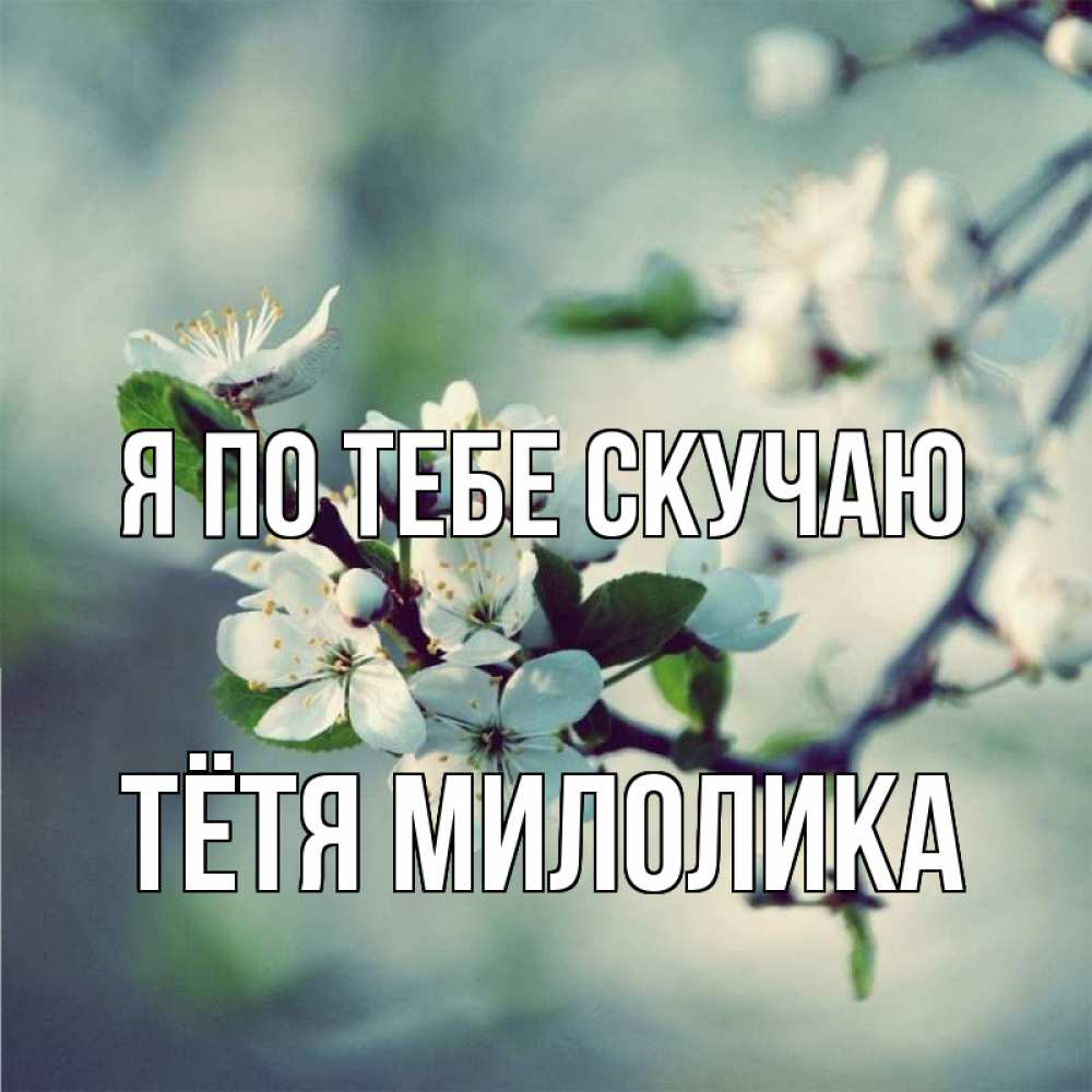 Открытка на каждый день с именем, Тётя-Милолика Я по тебе скучаю весна Прикольная открытка с пожеланием онлайн скачать бесплатно 