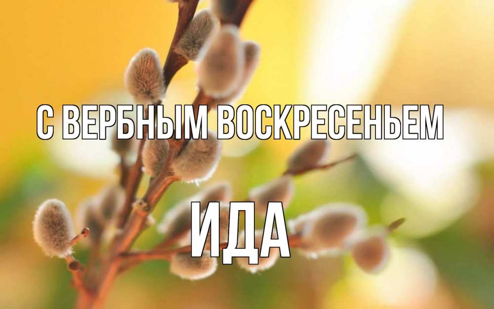 Открытка на каждый день с именем, Ида С вербным воскресеньем верба Прикольная открытка с пожеланием онлайн скачать бесплатно 
