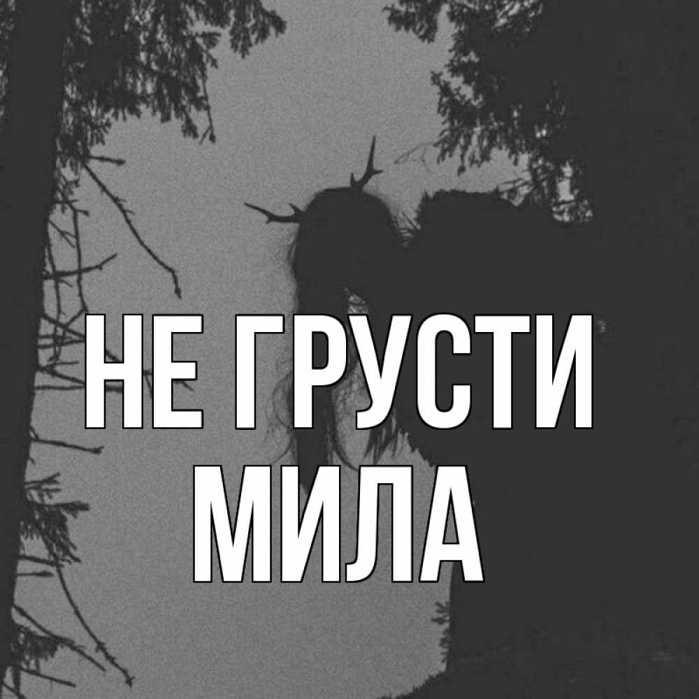 Открытка на каждый день с именем, Мила Не грусти чудище лесное Прикольная открытка с пожеланием онлайн скачать бесплатно 