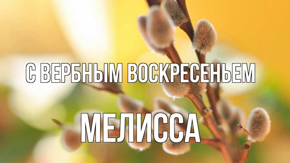 Открытка на каждый день с именем, Мелисса С вербным воскресеньем верба 1 Прикольная открытка с пожеланием онлайн скачать бесплатно 
