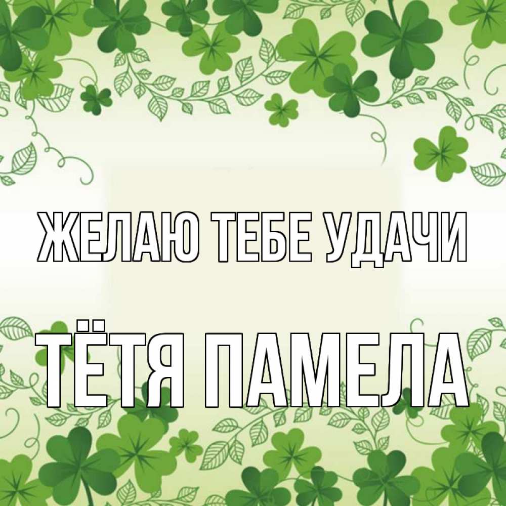 Открытка на каждый день с именем, Тётя-Памела Желаю тебе удачи открытка Прикольная открытка с пожеланием онлайн скачать бесплатно 