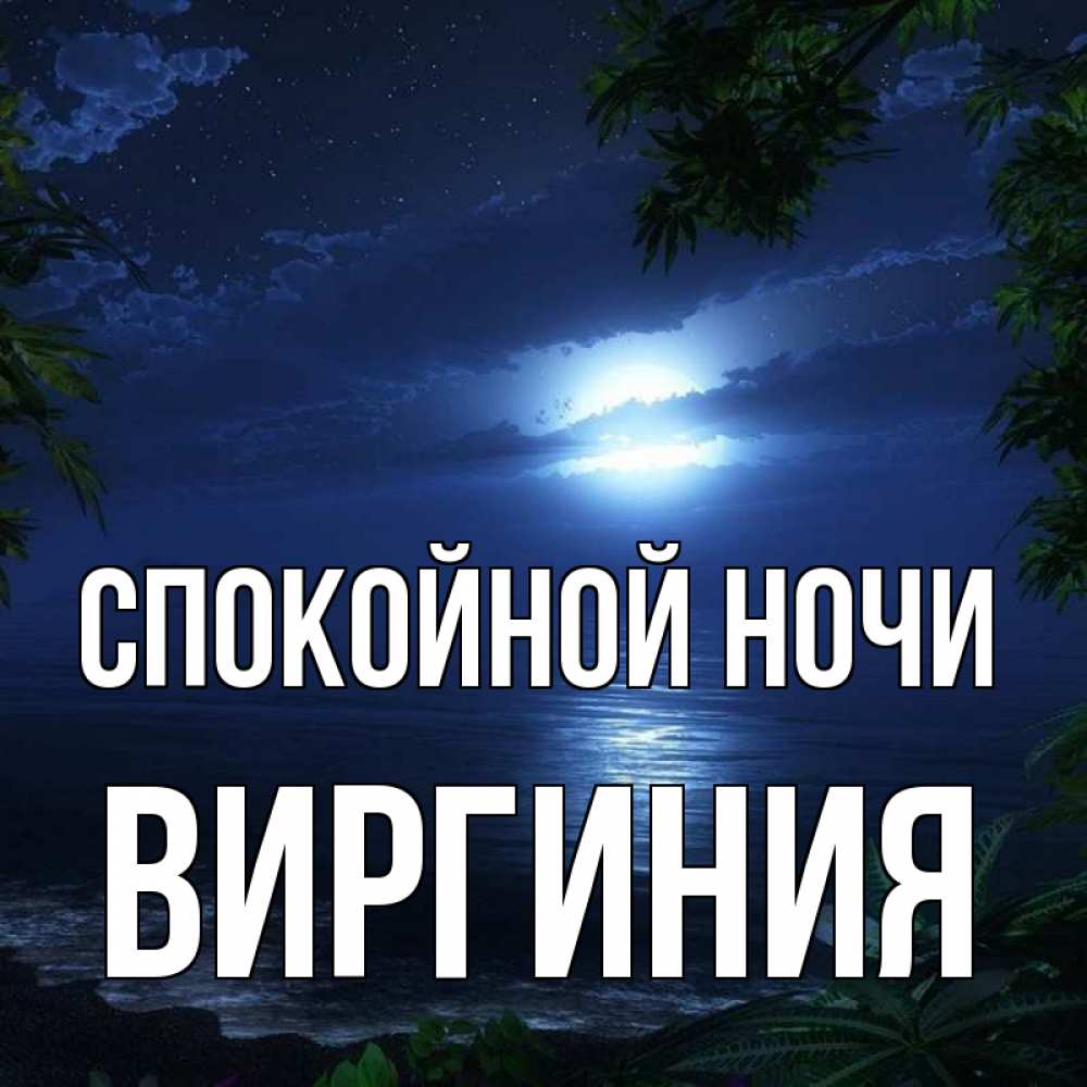Открытка на каждый день с именем, Виргиния Спокойной ночи тропический остров Прикольная открытка с пожеланием онлайн скачать бесплатно 