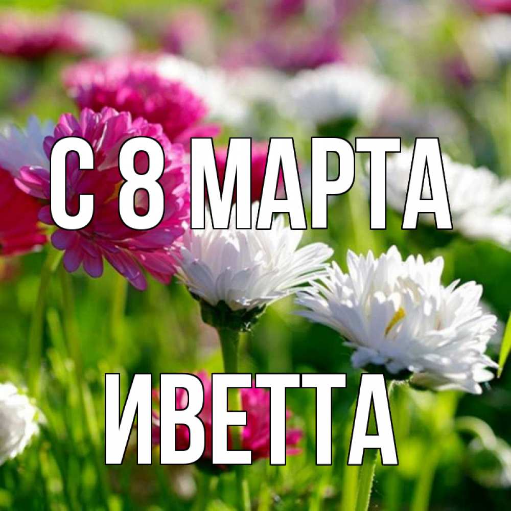 Открытка на каждый день с именем, Иветта С 8 МАРТА международный женский день 1 Прикольная открытка с пожеланием онлайн скачать бесплатно 