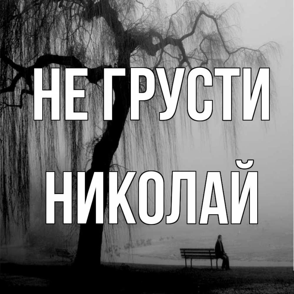 Открытка на каждый день с именем, Николай Не грусти висящие ветки дерева и лавочка под деревом Прикольная открытка с пожеланием онлайн скачать бесплатно 