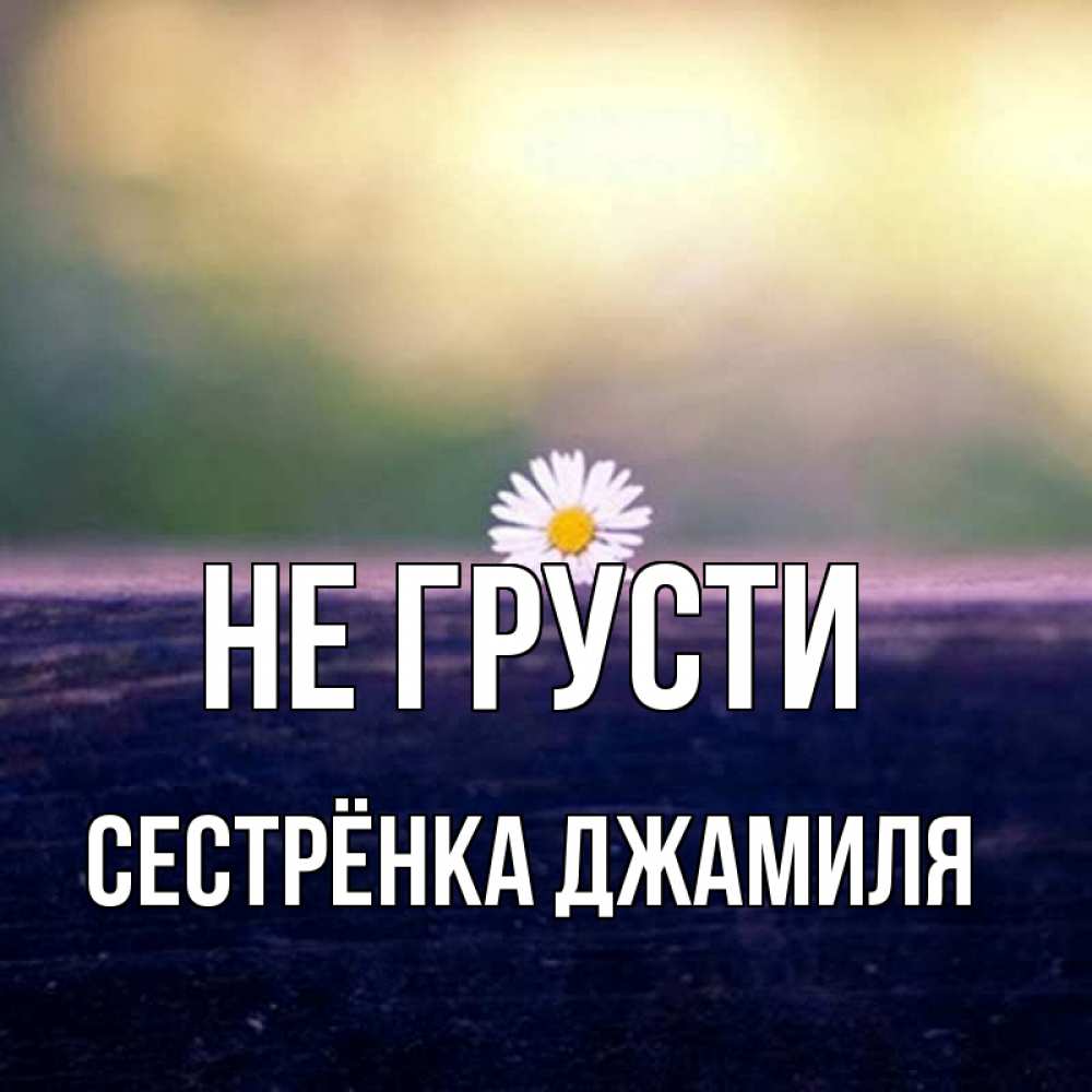 Открытка на каждый день с именем, Сестрёнка-Джамиля Не грусти красота Прикольная открытка с пожеланием онлайн скачать бесплатно 