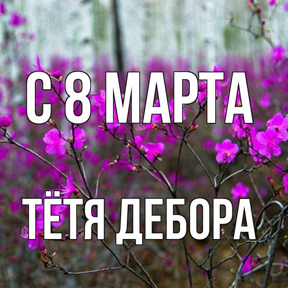 Открытка на каждый день с именем, Тётя-Дебора С 8 МАРТА дикие цветы Прикольная открытка с пожеланием онлайн скачать бесплатно 